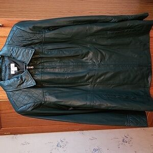 Elegant Green Leather Jacket